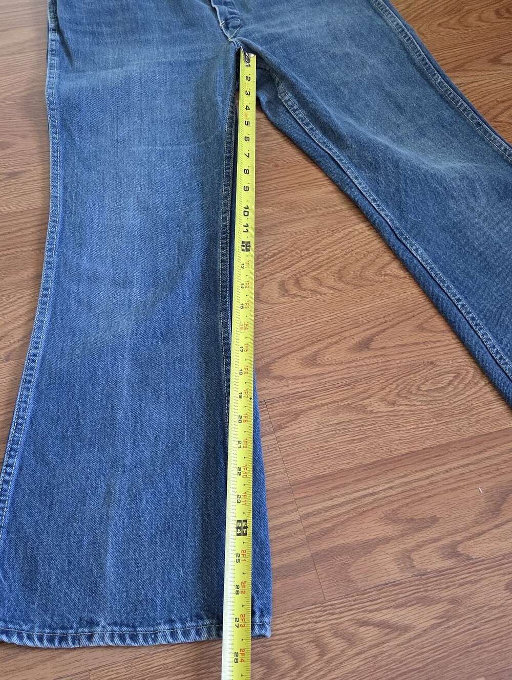 Vintage Big Yank Blue Jeans Men's 32x27 Fit Wide Flare Made in USA 70s Unisex - Picture 8 of 11